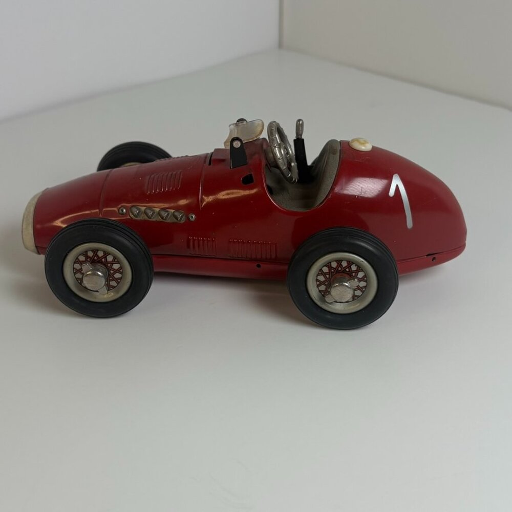 SCHUCO U.S. ZONE GERMANY 1070 GRAND PRIX RACER CAR TIN WIND UP TOY WORKS no key
